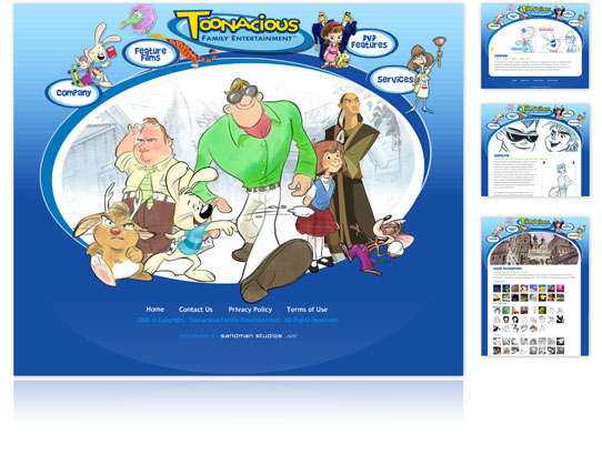 Toonacious Company Web Site Design